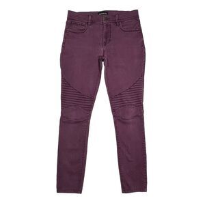 Express Mid-Rise Legging Moto Pant Maroon Burgundy Jegging Size 4
